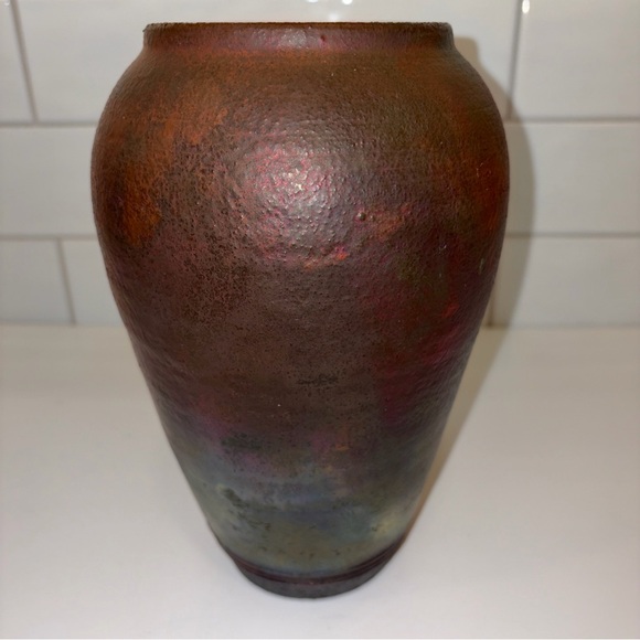 Handcrafted Multicolor Ceramic Vase Raku - Picture 12 of 16